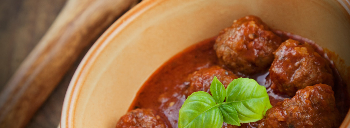 Italian cooking  - meat balls with basil
